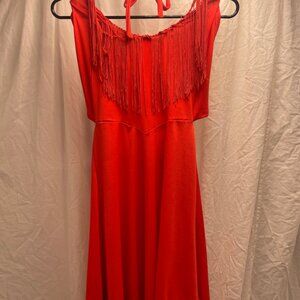 Vintage Country western star fringe dress halter open back